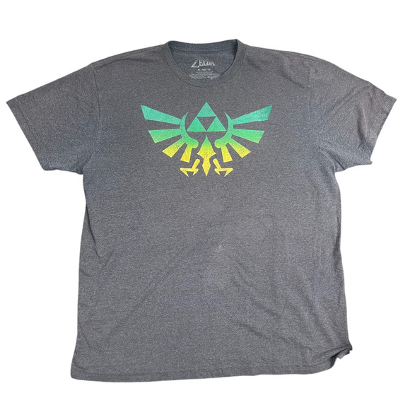 Legend of Zelda Nintendo Logo T-Shirt Gray Sz XL Gamer Comfort Y2K Soft Triforce - Picture 1 of 5